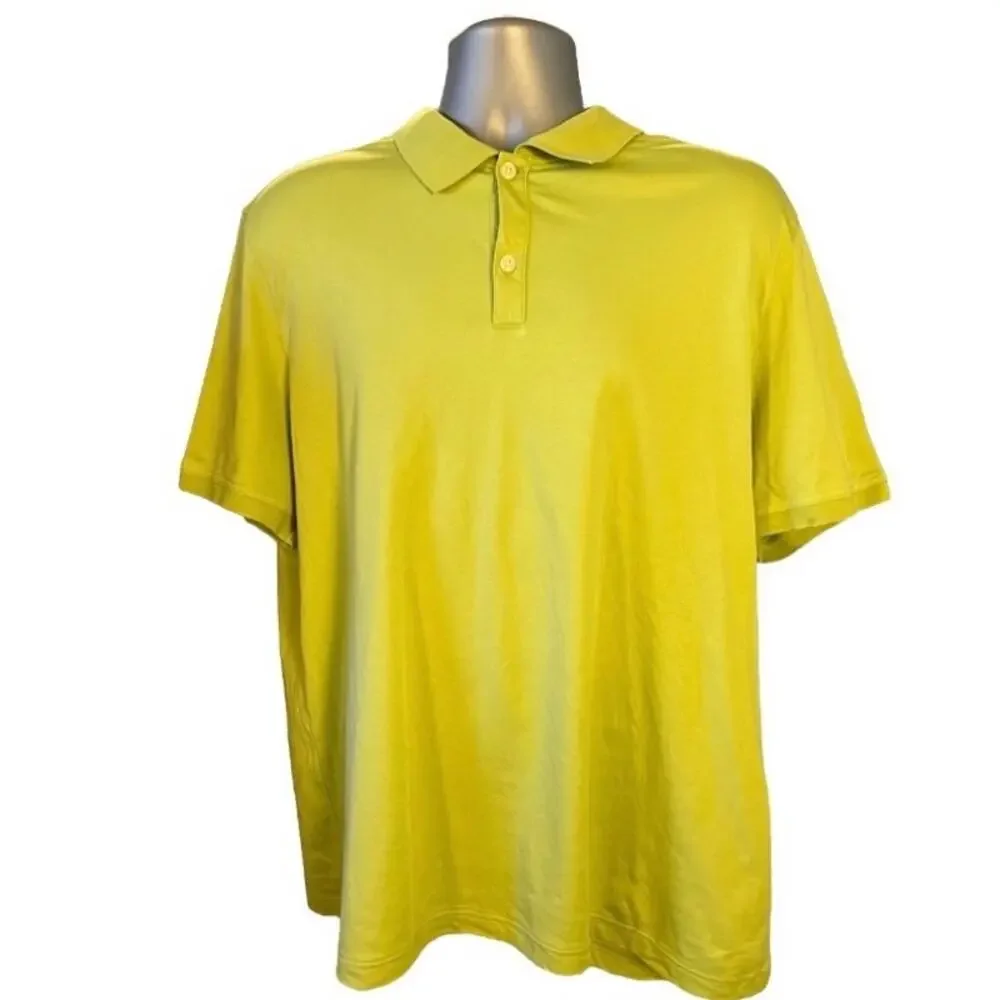 Banana Republic Luxury Touch Polo Men’s XXL Lime Green Cotton Short Sleeve Shirt